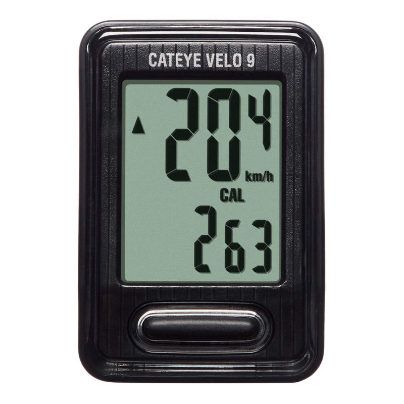 كمبيوتر الدراجة السلكي CATEYE Velo 9 باللون الأسود